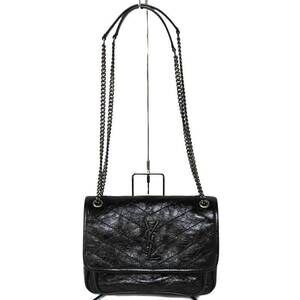 Saint Laurent Paris Niki Chain Shoulder Bag Black YSL Leather